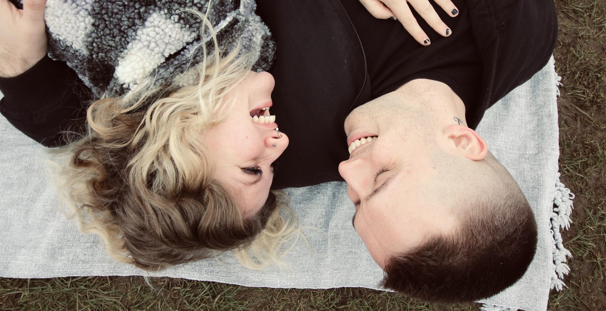 couple smiling in love