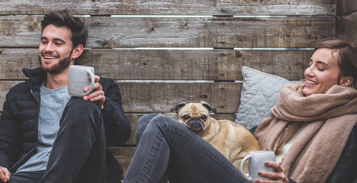 couple laughing