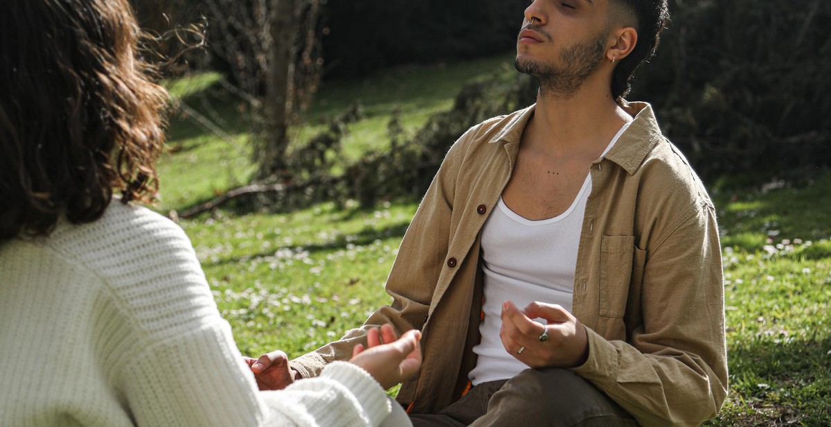 couple meditating together