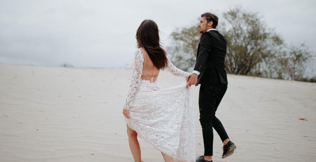 couple walking on the beach